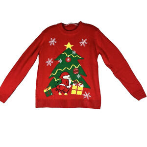 Ugly Christmas Sweater Medium Unisex Santa Tree Presents Funny Party Dancing